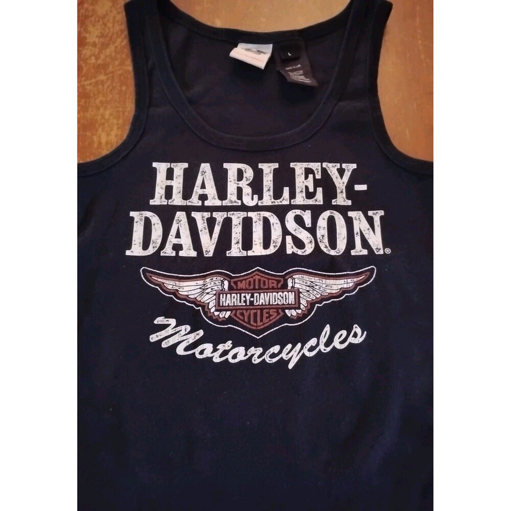 Genuine Harley Davidson Women's Sz.L Black Graphic Tank Top
